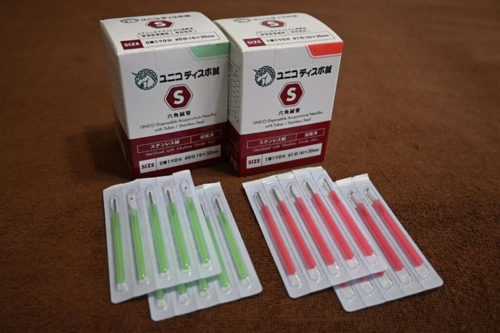 当院は使い捨ての鍼を使用しています
