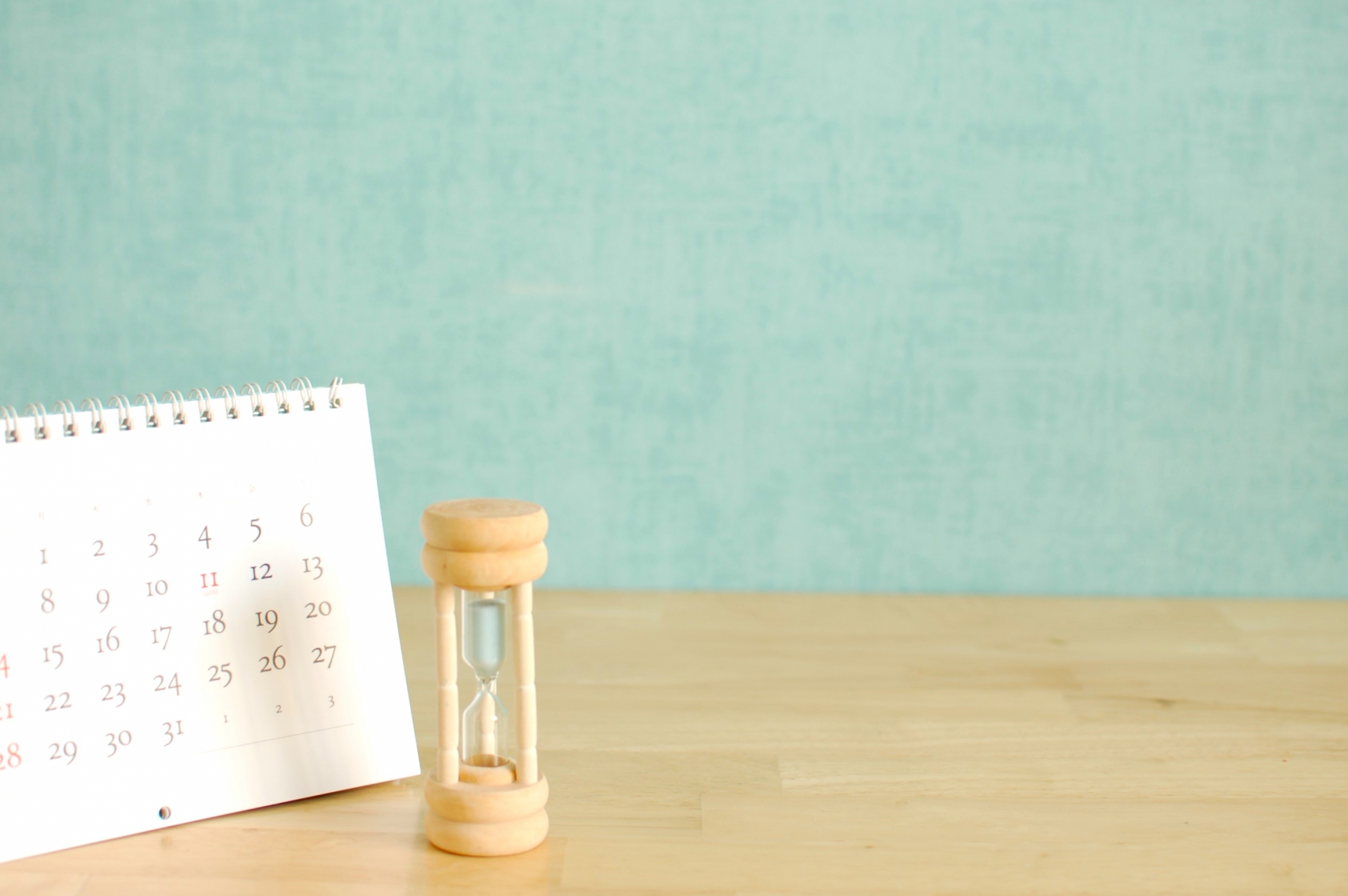 砂時計とカレンダー