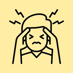 こめかみあたりを両手で押さえている人のアイコン